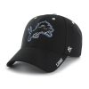 Detroit Lions 47 Brand Black MVP Condenser Adjustable Hat