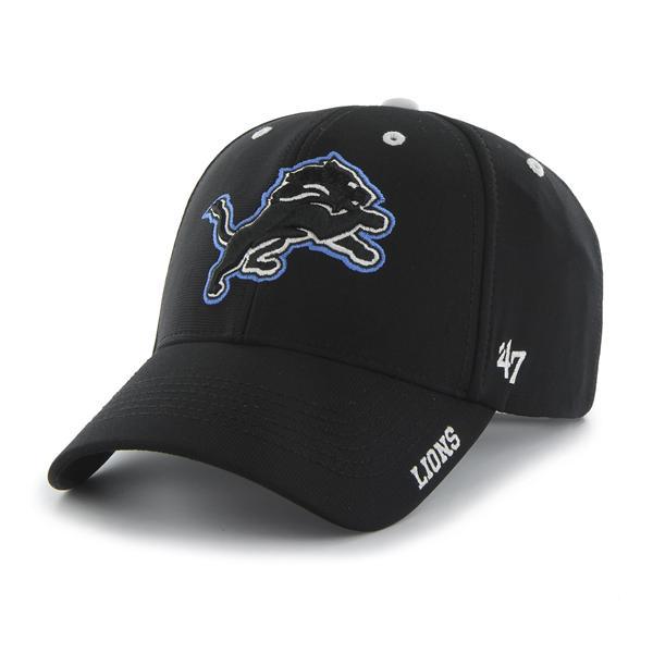 Detroit Lions 47 Brand Black MVP Condenser Adjustable Hat Detroit