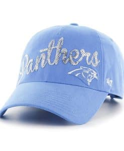 Carolina Panthers Sparkle Women's 47 Brand Glacier Blue Sparkle Clean Up Adjustable Hat