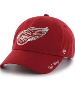 Detroit Red Wings Women's 47 Brand Sparkle Red Clean Up Adjustable Hat