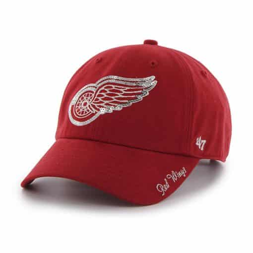 Detroit Red Wings Women's 47 Brand Sparkle Red Clean Up Adjustable Hat