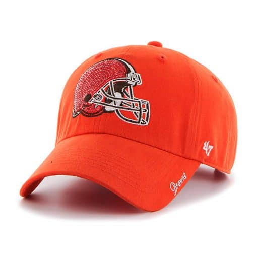 Cleveland Browns Women's 47 Brand Orange Sparkle Clean Up Hat