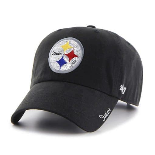 Pittsburgh Steelers Sparkle Team Color Clean Up Black 47 Brand Womens Hat