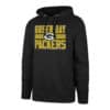 Green Bay Packers Men's 47 Brand Black Headline Pullover Hoodie