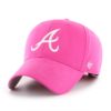 Atlanta Braves YOUTH Girls 47 Brand Bright Pink MVP Adjustable Hat
