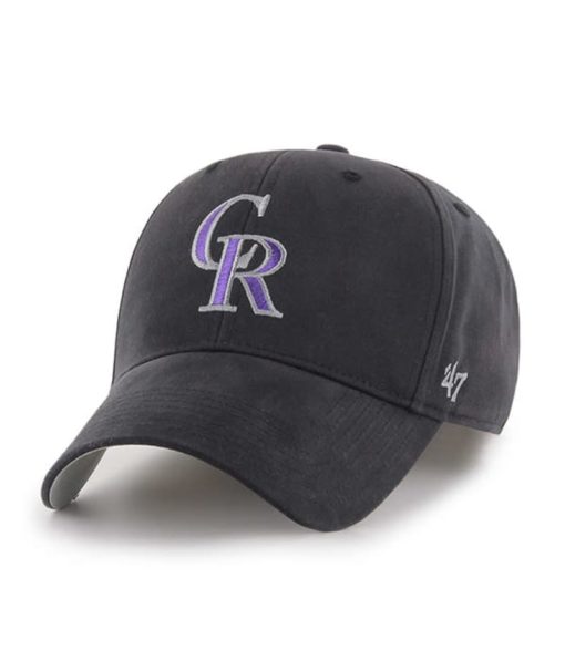 Colorado Rockies INFANT 47 Brand Black MVP Stretch Fit Hat