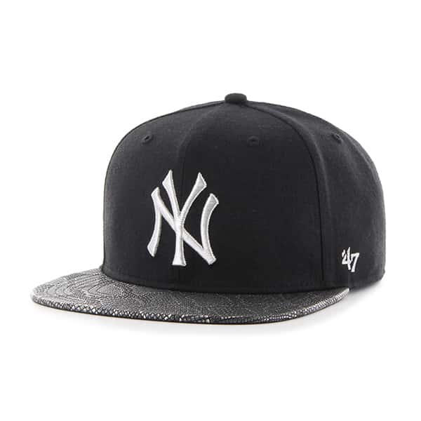 New York Yankees Constrictor Metallic Captain Black 47 Brand Adjustable Hat