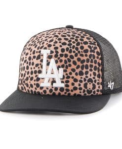 Los Angeles Dodgers Women's 47 Brand Leopard Black Fritz Snapback Hat