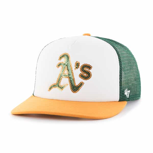 Oakland Athletics Women's 47 Brand Dark Green Glimmer Captain Adjustable Hat
