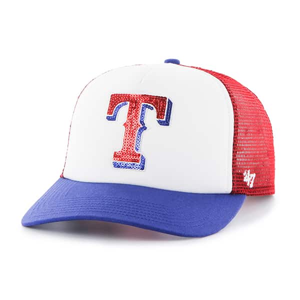Texas Rangers Women's 47 Brand Red Glimmer Captain Adjustable Hat