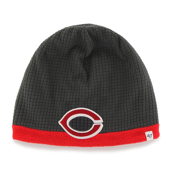 Cincinnati Reds Grid Fleece Beanie Charcoal 47 Brand YOUTH Hat