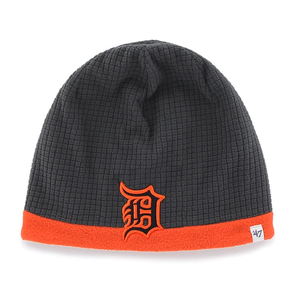 Detroit Tigers Grid Fleece Beanie Charcoal 47 Brand YOUTH Hat