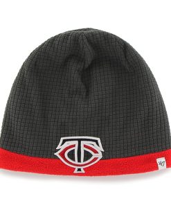 Minnesota Twins Grid Fleece Beanie Charcoal 47 Brand YOUTH Hat