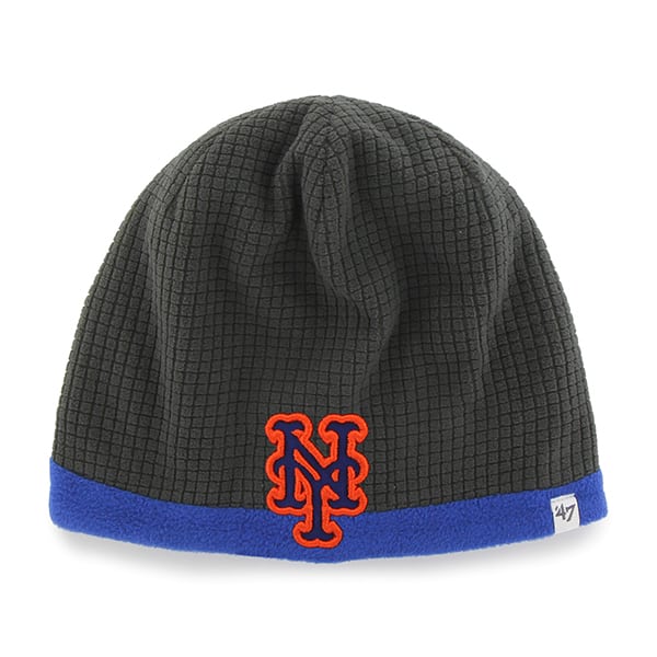 New York Mets Grid Fleece Beanie Charcoal 47 Brand YOUTH Hat