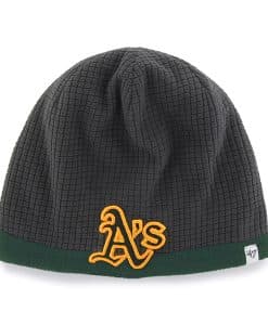 Oakland Athletics Grid Fleece Beanie Charcoal 47 Brand YOUTH Hat