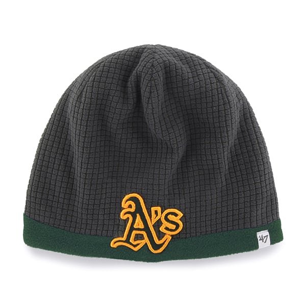 Oakland Athletics Grid Fleece Beanie Charcoal 47 Brand YOUTH Hat