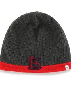 St. Louis Cardinals Grid Fleece Beanie Charcoal 47 Brand YOUTH Hat