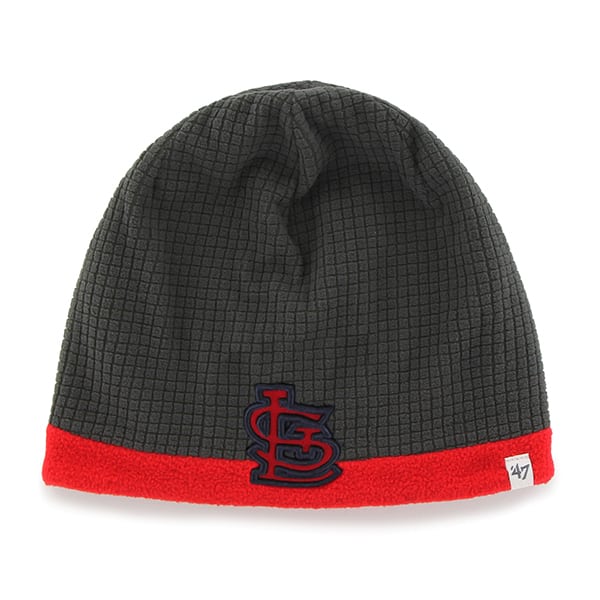 St. Louis Cardinals Grid Fleece Beanie Charcoal 47 Brand YOUTH Hat