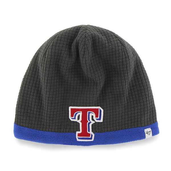 Texas Rangers Grid Fleece Beanie Charcoal 47 Brand YOUTH Hat