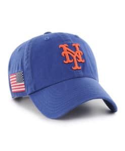 New York Mets 47 Brand USA Flag Heritage Blue Clean Up Adjustable Hat