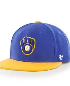 Milwaukee Brewers YOUTH Blue Yellow Captain Snapback Hat