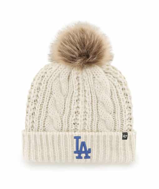 Los Angeles Dodgers Women's 47 Brand White Cream Meeko Cuff Knit Hat