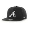 Atlanta Braves 47 Brand Black No Shot Snapback Hat