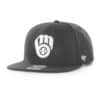 Milwaukee Brewers 47 Brand Black No Shot Snapback Hat