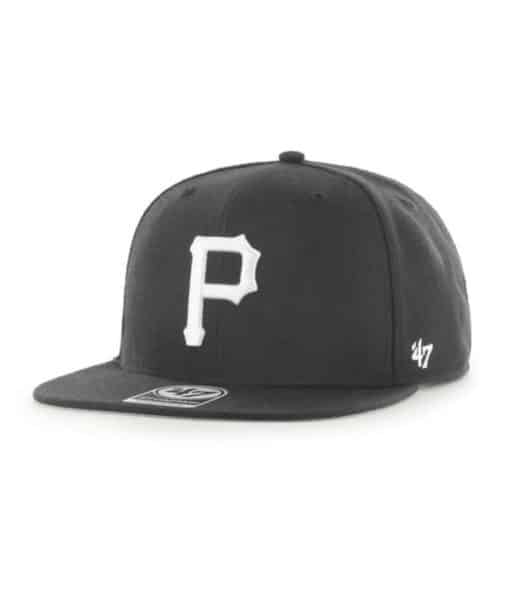 Pittsburgh Pirates 47 Brand Black No Shot Snapback Hat