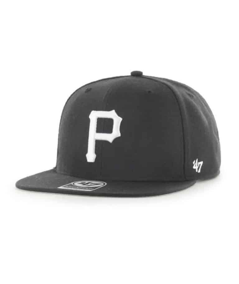 Pittsburgh Pirates 47 Brand Black No Shot Snapback Hat Detroit Game Gear