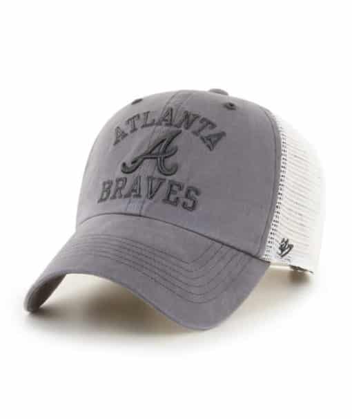 Atlanta Braves 47 Brand Dark Gray White Mesh Adjustable Snapback Hat