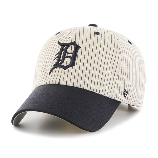 Detroit Tigers Pinstripe Home Run Two Tone Clean Up Navy 47 Brand Adjustable Hat