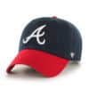 Atlanta Braves 47 Brand Navy Red Home Clean Up Adjustable Hat