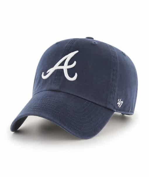 Atlanta Braves 47 Brand Navy Road Clean Up Adjustable Hat