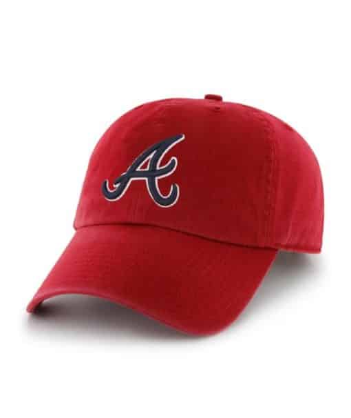 Atlanta Braves 47 Brand Red Clean Up Adjustable Hat