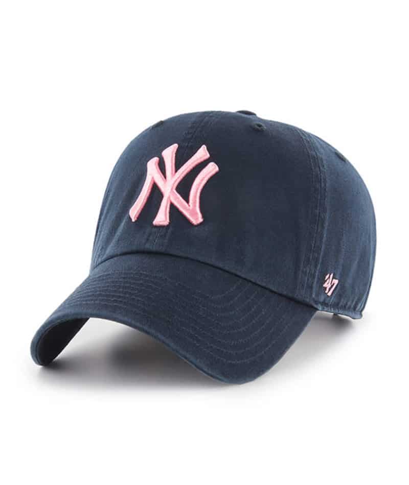 New York Yankees 47 Brand Navy Pink Clean Up Adjustable Hat