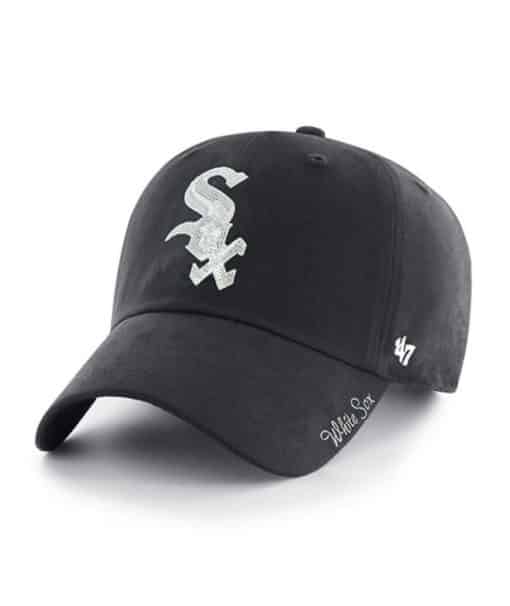 Chicago White Sox Women's 47 Brand Sparkle Black Clean Up Adjustable Hat