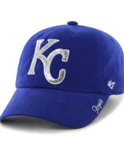 Kansas City Royals 47 Brand Women's Sparkle Blue Clean Up Adjustable Hat