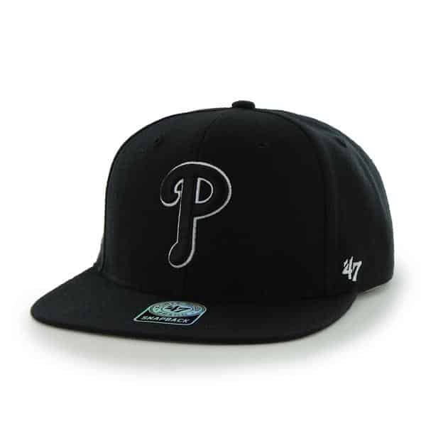 Philadelphia Phillies Sure Shot Black 47 Brand Adjustable Hat