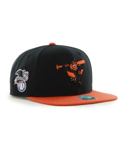 Baltimore Orioles 47 Brand Black Sure Shot Two Tone Snapback Adjustable Hat