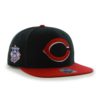 Cincinnati Reds 47 Brand Black Red Sure Shot Snapback Hat