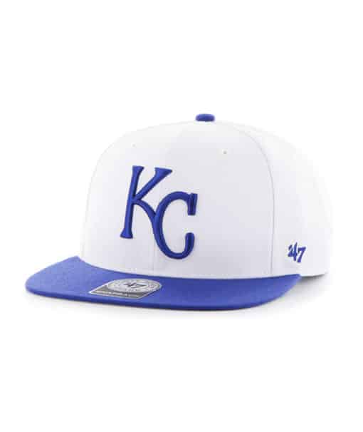 Kansas City Royals 47 Brand Sure Shot White Blue Snapback Hat - Image 3