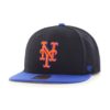 New York Mets 47 Brand Black Blue Sure Shot Hat