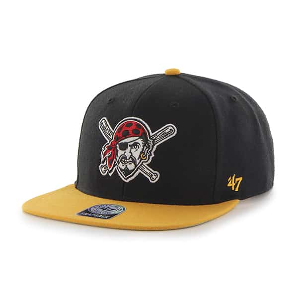 Pittsburgh Pirates Sure Shot Two Tone Captain Black 47 Brand Adjustable Hat