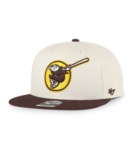 San Diego Padres 47 Brand Classic Natural Sure Shot Snapback Hat - Image 3