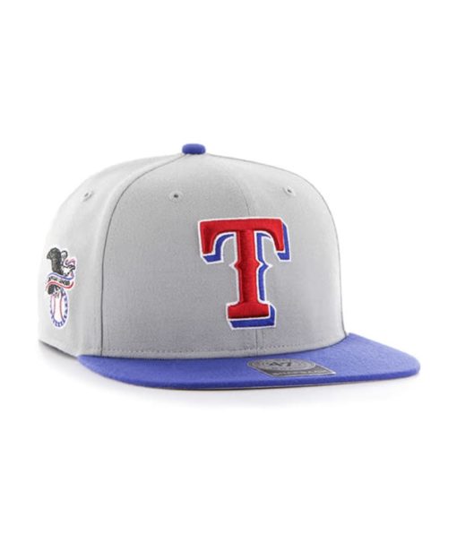 Texas Rangers 47 Brand Gray Blue Sure Shot Snapback Hat