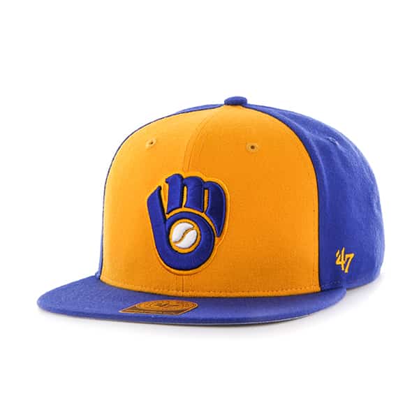 Milwaukee Brewers Sure Shot Accent Captain Royal 47 Brand Adjustable Hat