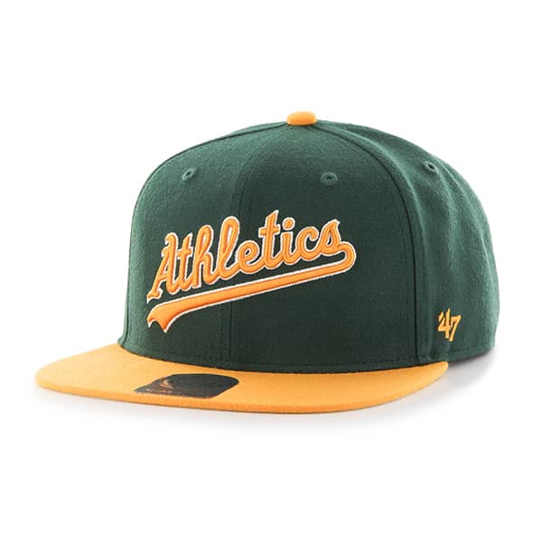 Oakland Athletics Script Side Two Tone Captain Dark Green 47 Brand Adjustable Hat