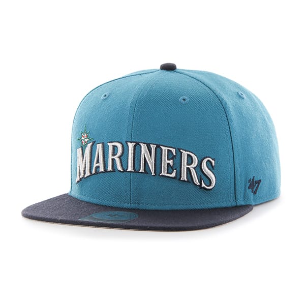 Seattle Mariners Script Side Two Tone Captain Dark Teal 47 Brand Adjustable Hat
