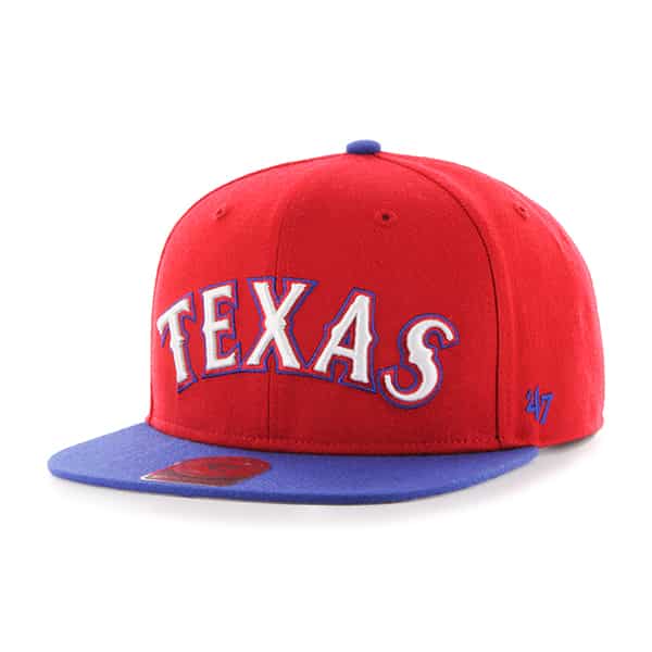 Texas Rangers Script Side Two Tone Captain Red 47 Brand Adjustable Hat